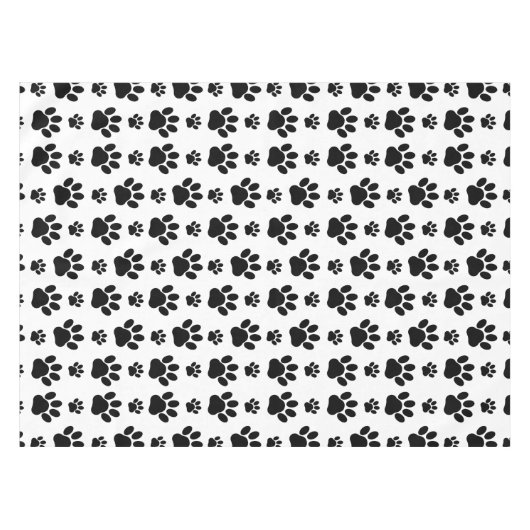 Paw Pattern, Dog Paws, Paw Prints, Black and White Tafelkleed (Voorkant (Horizontaal))