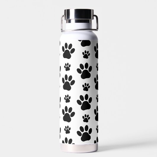Paw Pattern, Dog Paws, Paw Prints, Black and White Waterfles (Achterkant)