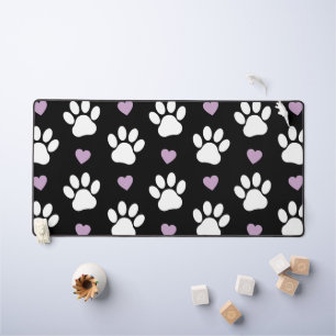 Paw Pattern, Dog Paws, White Paws, Lila Hearts Bureaumat