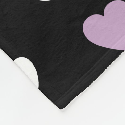 Paw Pattern, Dog Paws, White Paws, Lila Hearts Fleece Deken (Hoek)