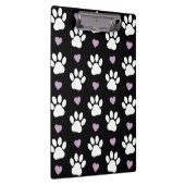 Paw Pattern, Dog Paws, White Paws, Lila Hearts Klembord (Rechts)