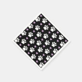 Paw Pattern, Dog Paws, White Paws, Lila Hearts Servet (Hoek)