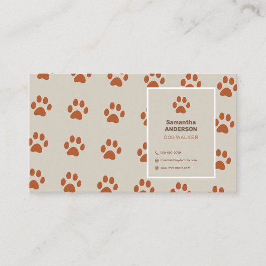Paw Pattern - Hond Walker Visitekaartje (Voorkant)