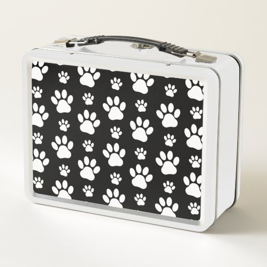 Paw Pattern, Paw Prints, Dog Paws, Black and White (Achterkant)