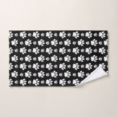 Paw Pattern, Paw Prints, Dog Paws, Black and White Bad Handdoek (Handdoek)