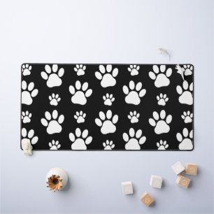 Paw Pattern, Paw Prints, Dog Paws, Black and White Bureaumat