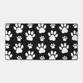 Paw Pattern, Paw Prints, Dog Paws, Black and White Bureaumat (Voorkant)
