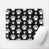 Paw Pattern, Paw Prints, Dog Paws, Black and White Muismat (Met muis)