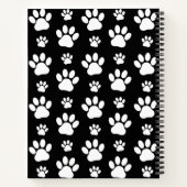 Paw Pattern, Paw Prints, Dog Paws, Black and White Notitieboek (Achterkant)