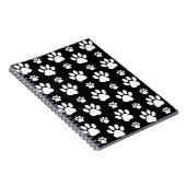 Paw Pattern, Paw Prints, Dog Paws, Black and White Notitieboek (Rechterzijde)