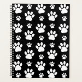 Paw Pattern, Paw Prints, Dog Paws, Black and White Planner (Voorkant)