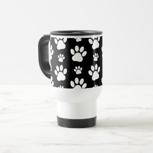 Paw Pattern, Paw Prints, Dog Paws, Black and White Reisbeker