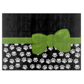 Paw Pattern, Paw Prints, Dog Paws, Black and White Snijplank (Voorkant)