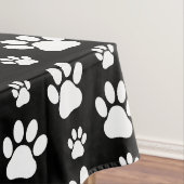 Paw Pattern, Paw Prints, Dog Paws, Black and White Tafelkleed (Voorbeeld)