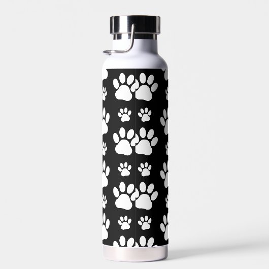 Paw Pattern, Paw Prints, Dog Paws, Black and White Waterfles (Rechts)