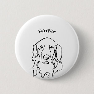 Paw-positief Serious Golden Retriever Ronde Button 5,7 Cm