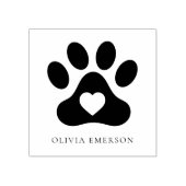 Paw Print Aangepaste naam Gepersonaliseerd Rubberstempel (Afrduk)