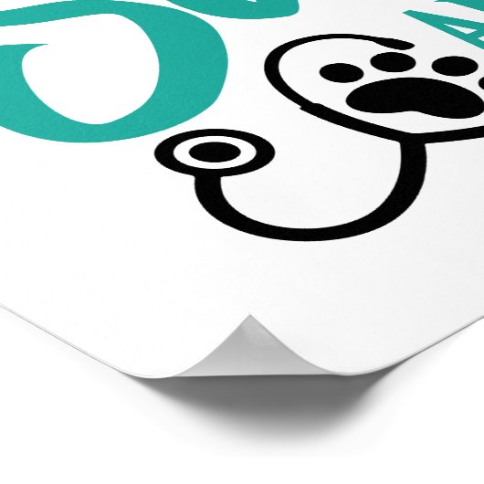 Paw Print and Stethoscope Heart Graphic (Hoek)