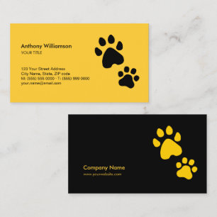 Paw Print Animal Care Pet Sitter Veterinary Visitekaartje
