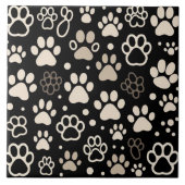 Paw print bedrukt verschillend gekleurde hond tegeltje (Voorkant)