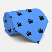 Paw Print Blauwe Stropdas (Opgerold)