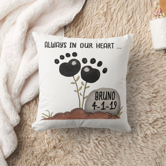 Paw Print Bloemen Geheugen Huisdier Verlies Kussen (Deken)