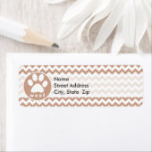Paw Print; Bruine Chevron Etiket (Insitu)