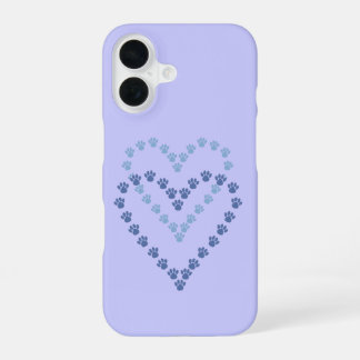 Paw Print Case-Mate iPhone 16 Hoesje Blauw & Laven