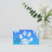 Paw Print Cloud op Blue Sky Pet Sitter Hond Walker Visitekaartje (Staand voorkant)