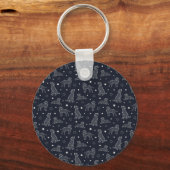 Paw Print Cookies Light Blue Pattern Monogram Sleutelhanger (Achterkant)