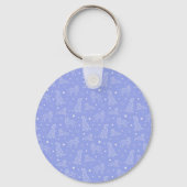 Paw Print Cookies Light Blue Pattern Monogram Sleutelhanger (Achterkant)