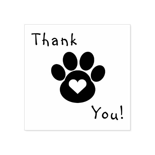 Paw Print Dank u stempel (Afrduk)