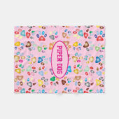 Paw Print Dog Fleece Blanket Deken (Voorkant (Horizontaal))