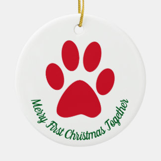 Paw Print Eerste kerst samen Ornament