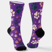 Paw Print en Leaf Pattern Sokken (Gebogen)