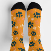Paw Print en Leaf Pattern Sokken (Top)