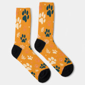 Paw Print en Leaf Pattern Sokken (Rechts)