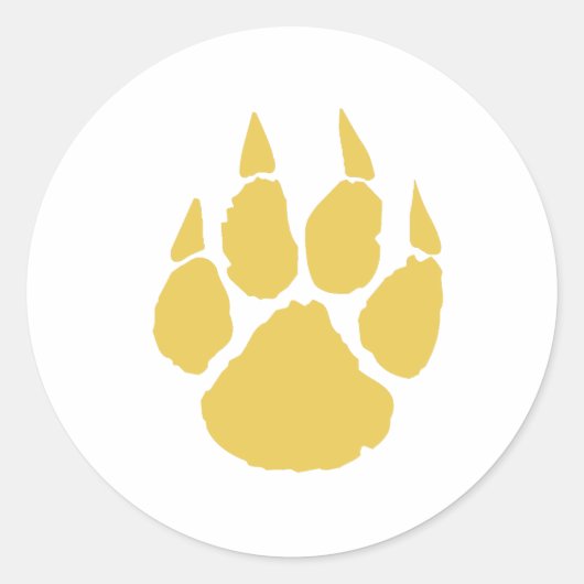 Paw Print Gold Ronde Sticker (Voorkant)