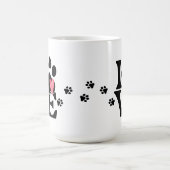Paw Print Hart Koffie Mok (Center)