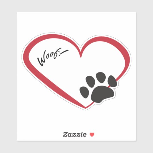 Paw Print Hart Sticker (Vel)