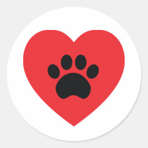 Paw Print Hart Sticker
