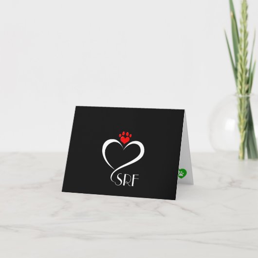 Paw Print Heart Blank Note Kaart (Voorkant)