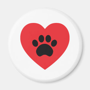 Paw Print Heart Magnet Magneet