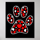 Paw Print Heart Pattern Valentines Day Cute Dog Pu (Voorkant)