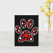 Paw Print Heart Pattern Valentines Day Cute Dog Pu Kaart (Gele Bloem)