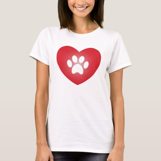 Paw Print Heart T-Shirt (Voorkant)