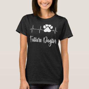 Paw Print Heartbeat EKG Vet Tech Veterinaire toeko T-shirt