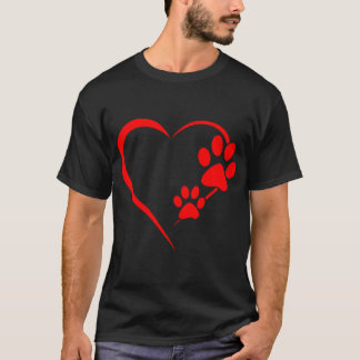 Paw Print Hondenpoot Schattigee Hondenliefde Puppy T-shirt