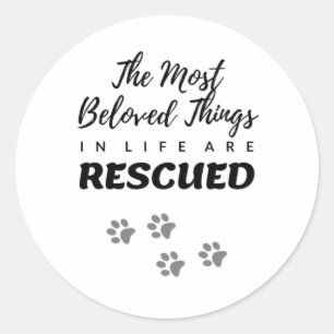 Paw Print, Hondenpootje Sticker, Dierenredding Ronde Sticker