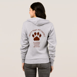 Paw Print in bruin met bedrijfsnaam LIGHT Hoodie